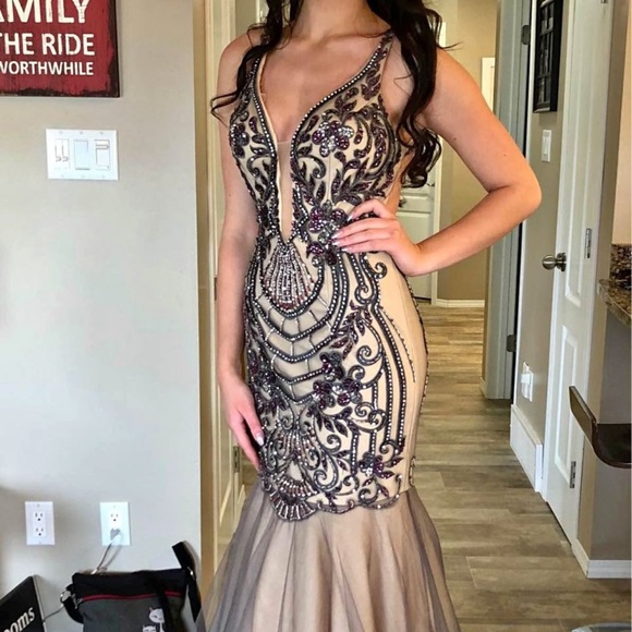 Champagne Grad Dress Formal Gown - Picture 1 of 5